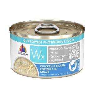 Weruva Wx Phos Focused Wet Cat Food, Chicken & Tilapia Formula in Gravy, 3 Ounce Can
