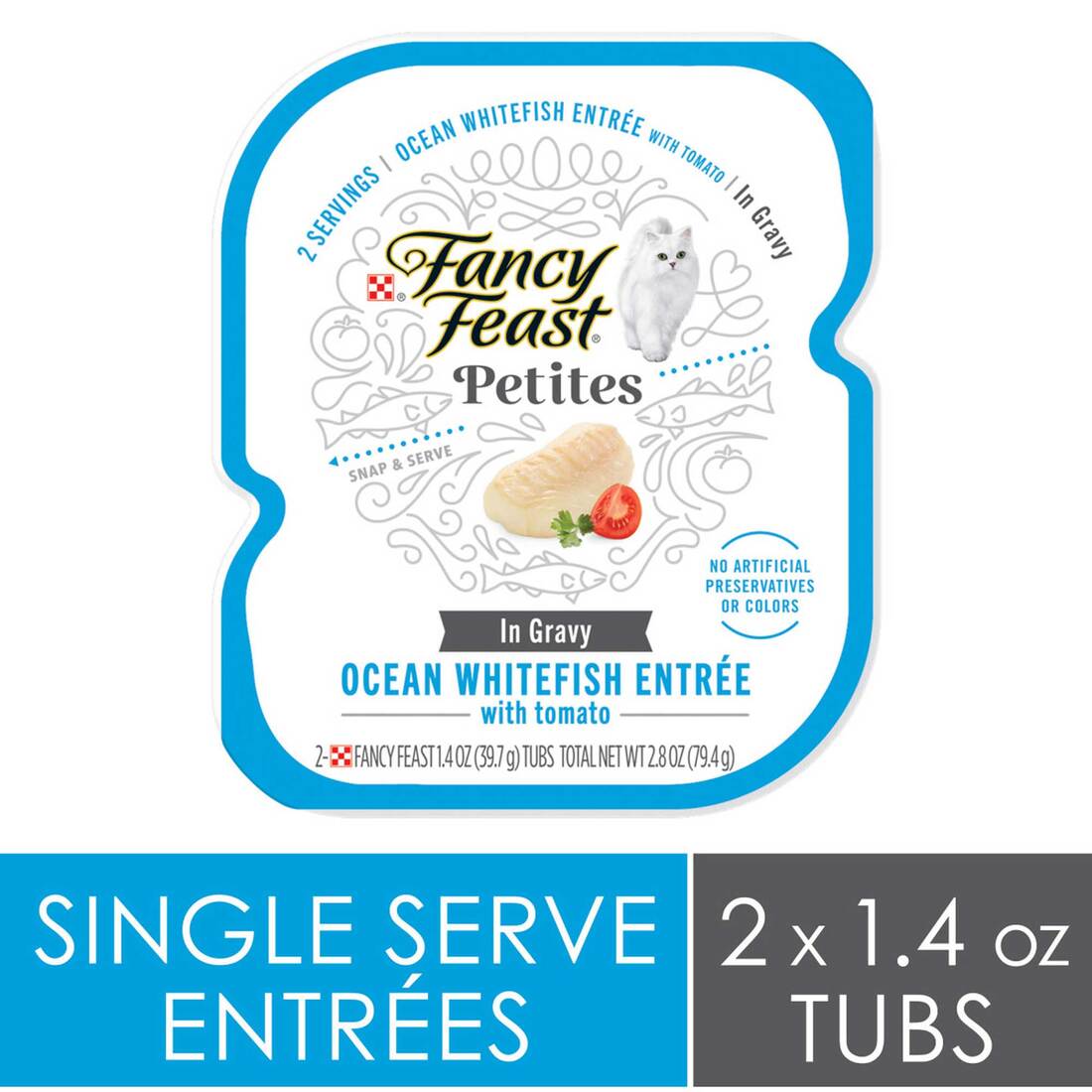 Purina Fancy Feast Petites Wet Cat Food, Ocean Whitefish Entr??e in Gravy, 2.8 Ounces