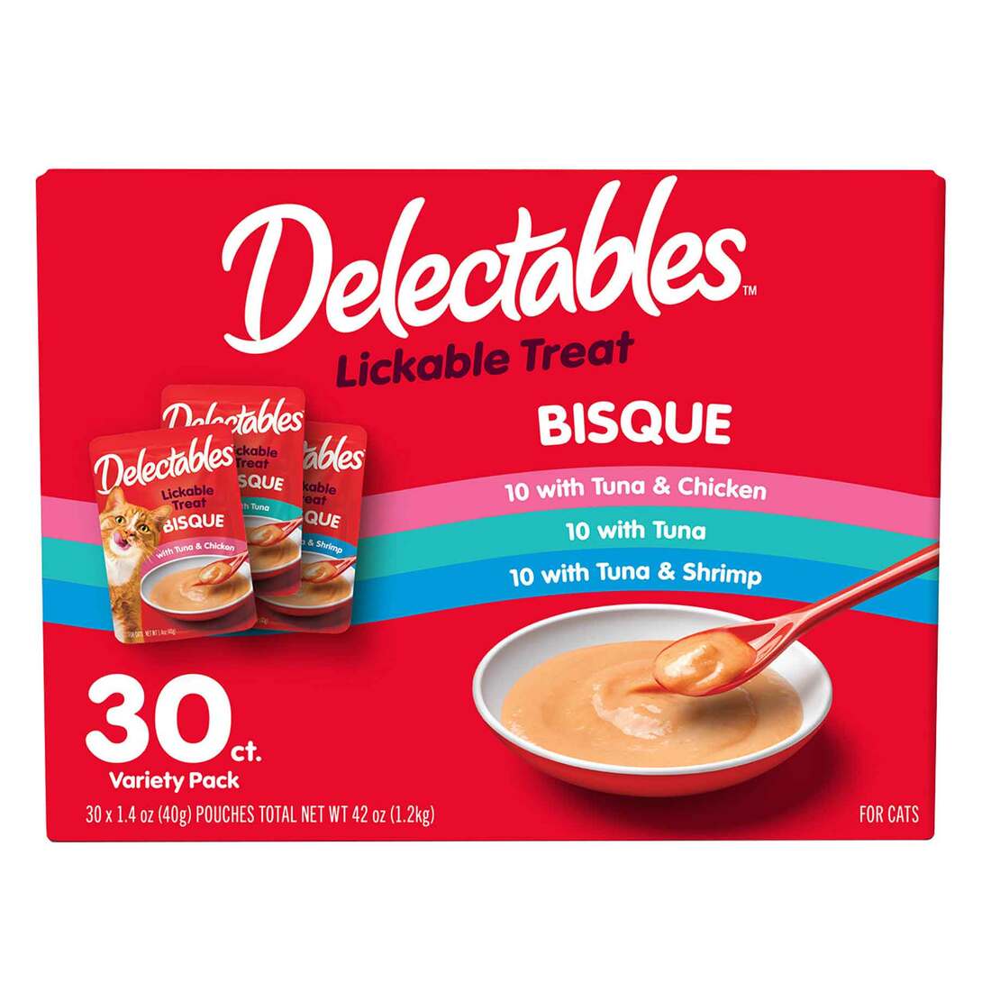 Hartz Delectables Wet Cat Treat Variety Pack, Bisque, 30 Count