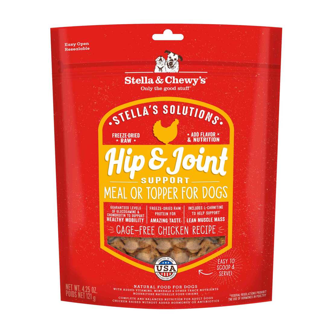 Stella & Chewy's Stella's Solutions Freeze Dried Raw Dog Food, Hip & Joint Joint Support Cage-Free C