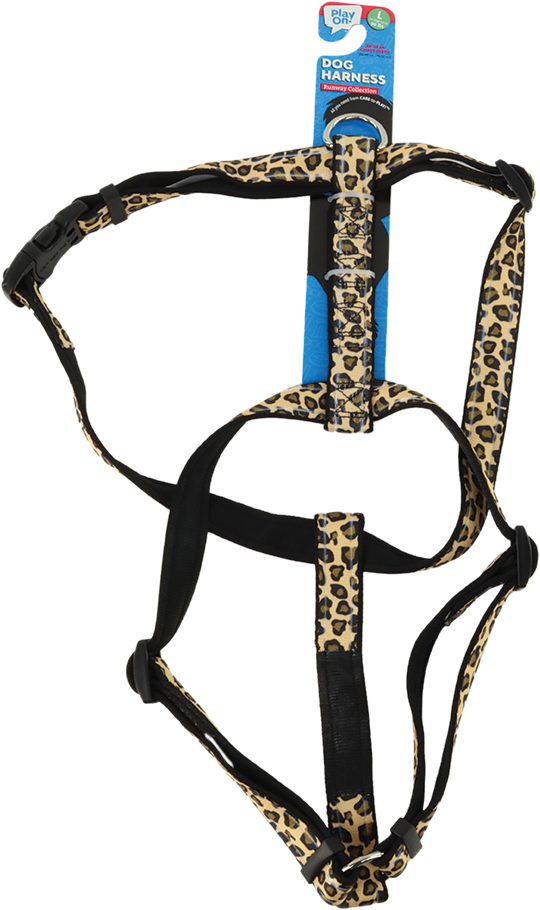 Play On Puffy Dog Harness, Leopard Print