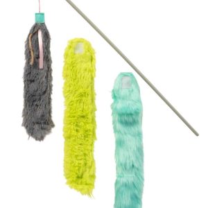 SmartyKat Crazy Catch 3 Part Breakaway Plush Catnip Wand Cat Toy
