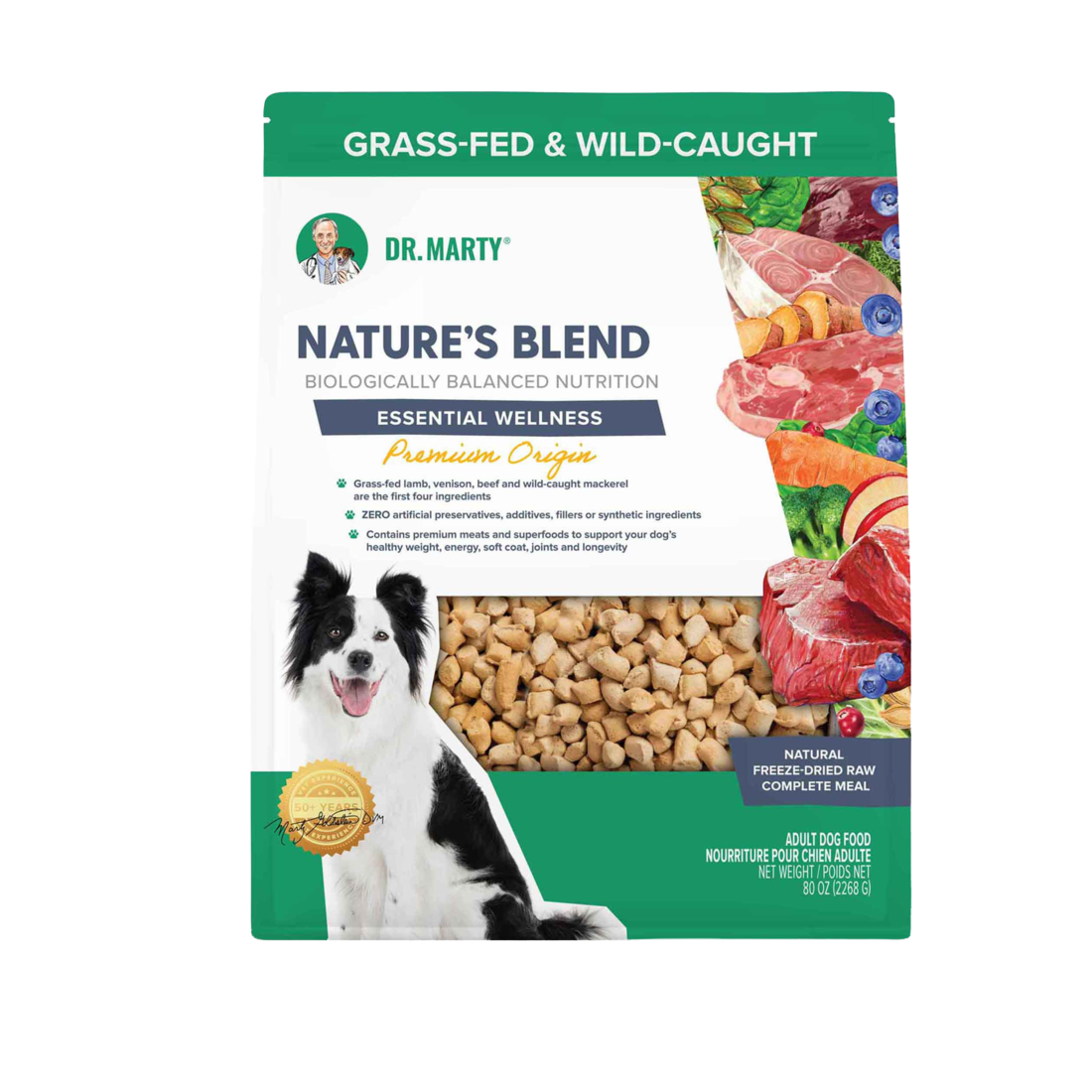 Dr Marty Nature's Blend Premium Origin Freeze Dried Dog Food, 80 Ounces