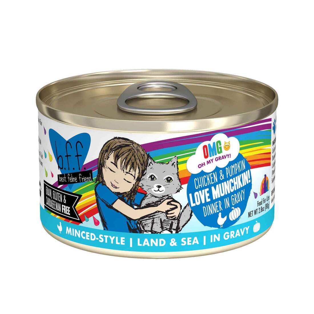 BFF OMG - Best Feline Friend Oh My Gravy!, Love Munchkin with Chicken & Pumpkin in Gravy Cat Food b