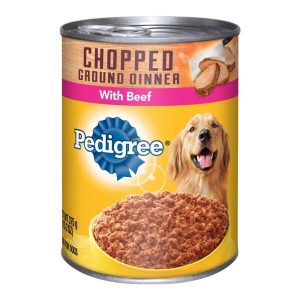 Pedigree Chopped Ground Dinner With Beef Canned Dog Food, 13.2 Ounces