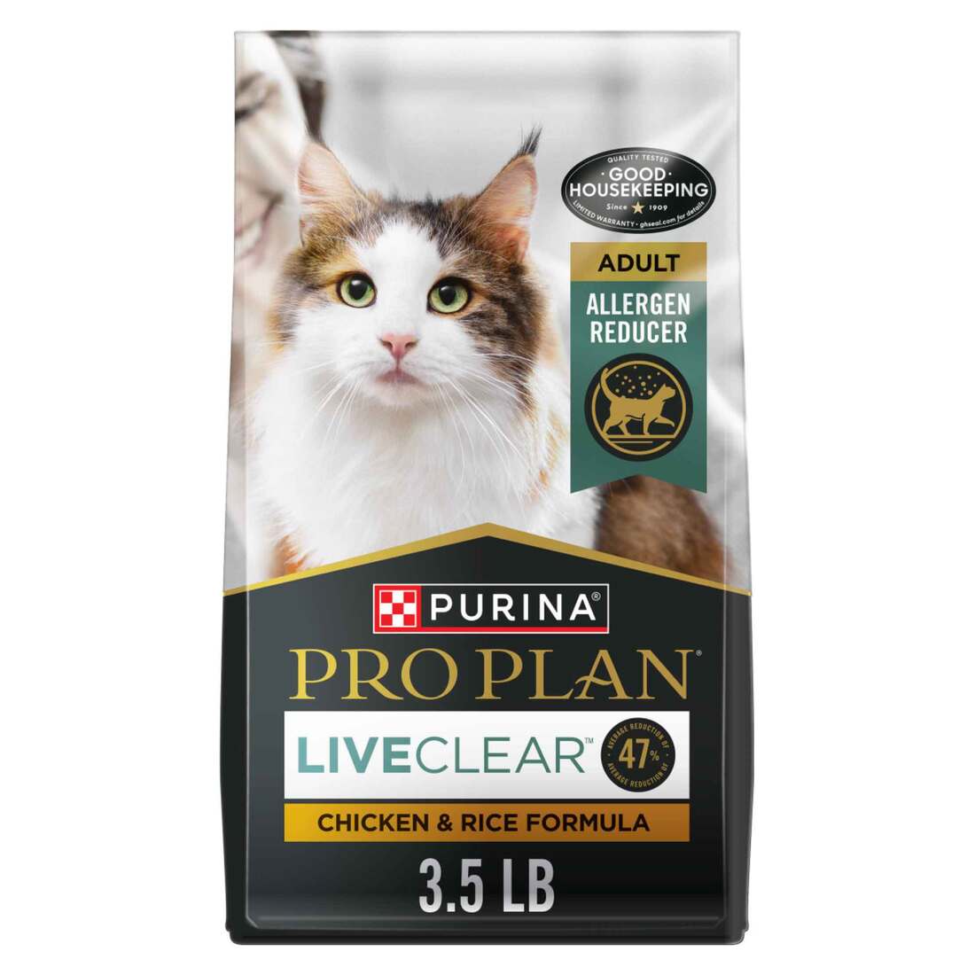 Purina Pro Plan Allergen Reducing, High Protein Cat Food, LIVECLEAR Chicken and Rice Formula - 3.5 P