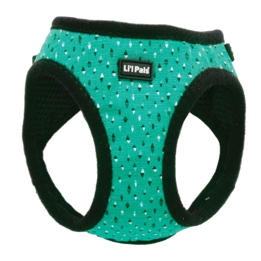Coastal Pet Products Li'l Pals® Canvas Dog Harness, Teal and Grey Diamonds - Image 2