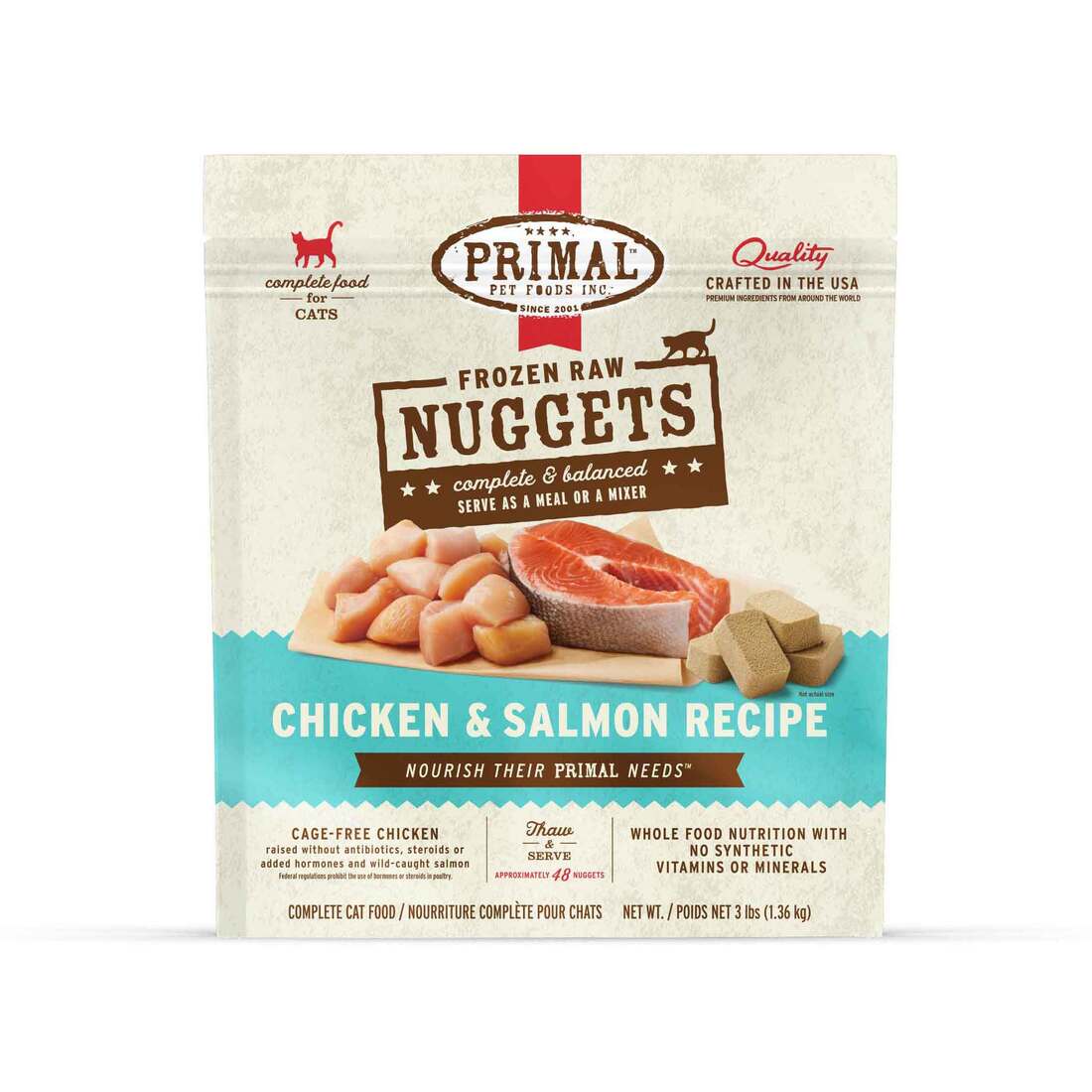 Primal Pet Foods Feline Chicken-Salmon, 3 Pounds - Not Available For Delivery