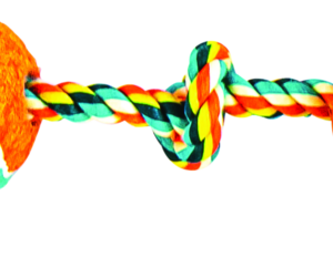Play On Dog Toy Rope 1 Knot with 2 Tennis Balls