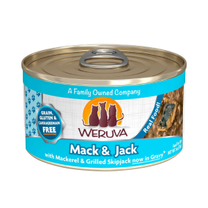 Weruva Classic Natural Wet Cat Food, Mack and Jack with Mackerel and Grilled Skipjack in Gravy, 3 Ou
