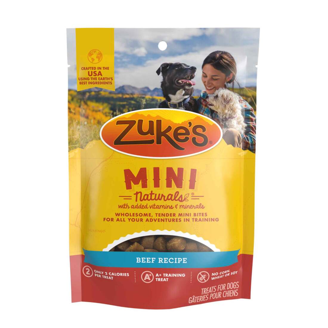 Zuke's Mini Naturals Dog Treats, Beef, 6 Ounce Resealable Pouch