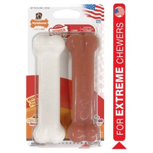 Nylabone Dura Chew Twin Pack Bacon & Chicken Dog Chew Toy