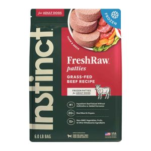 Instinct Frozen Raw Patties Grain-Free Real Beef Recipe Dog Food, 6 Pound Bag - Not Available for De