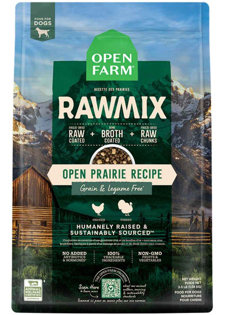 Open Farm RawMix Grain Free Dog Food, Open Prairie Recipe, 3.5 Pounds