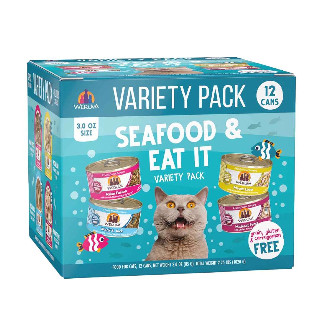 Weruva Wet Cat Food, Seafood And Eat It Variety Pack, 12 Count, 36 Ounces