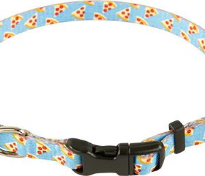 PS+ Dog Collar, Blue Pizza, Extra Small 3/8 Inch