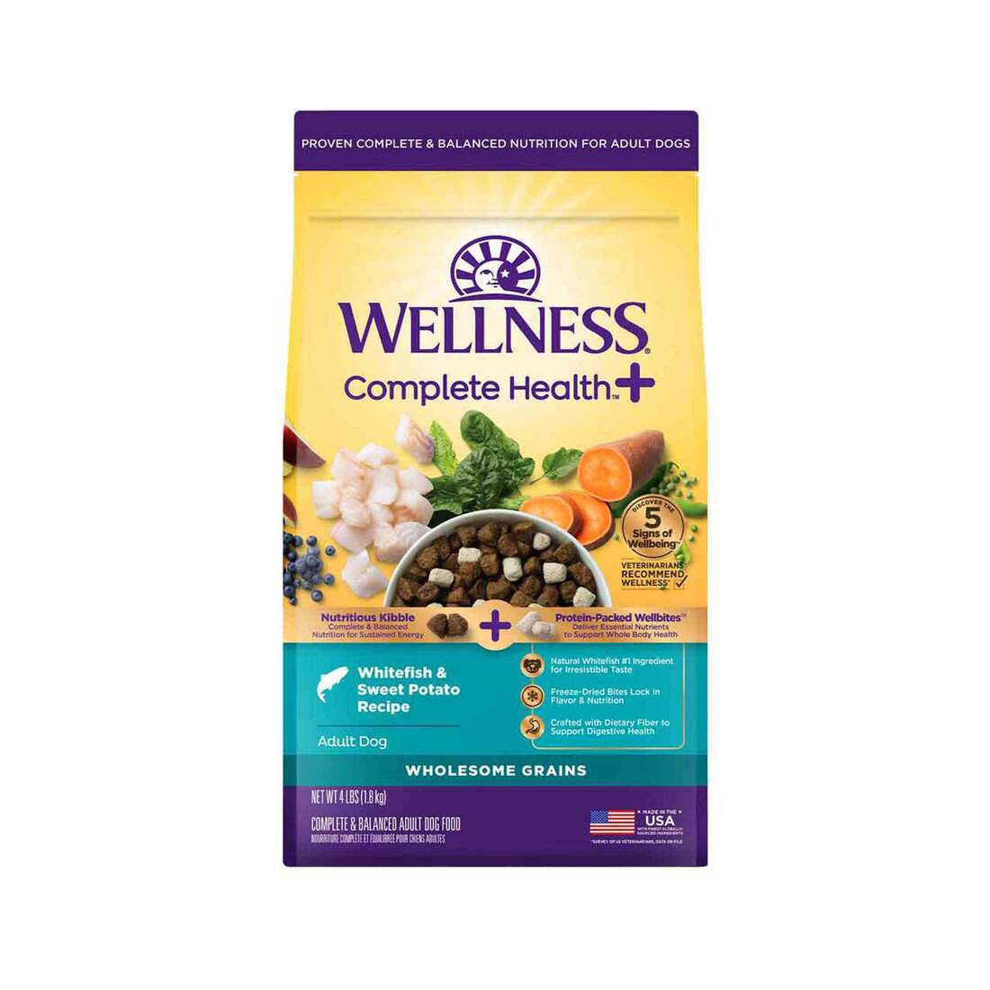 Wellness Complete Health+ Dry Dog Food, Whitefish & Sweet Potato Recipe - Image 2