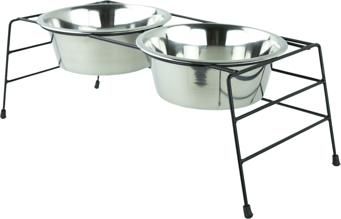 Play On Stainless Steel Double Diner Dog Bowl - Image 2