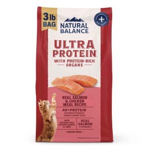 Natural Balance Ultra Protein Dry Cat Food, Real Salmon & Chicken Meal Recipe, 3 Pounds