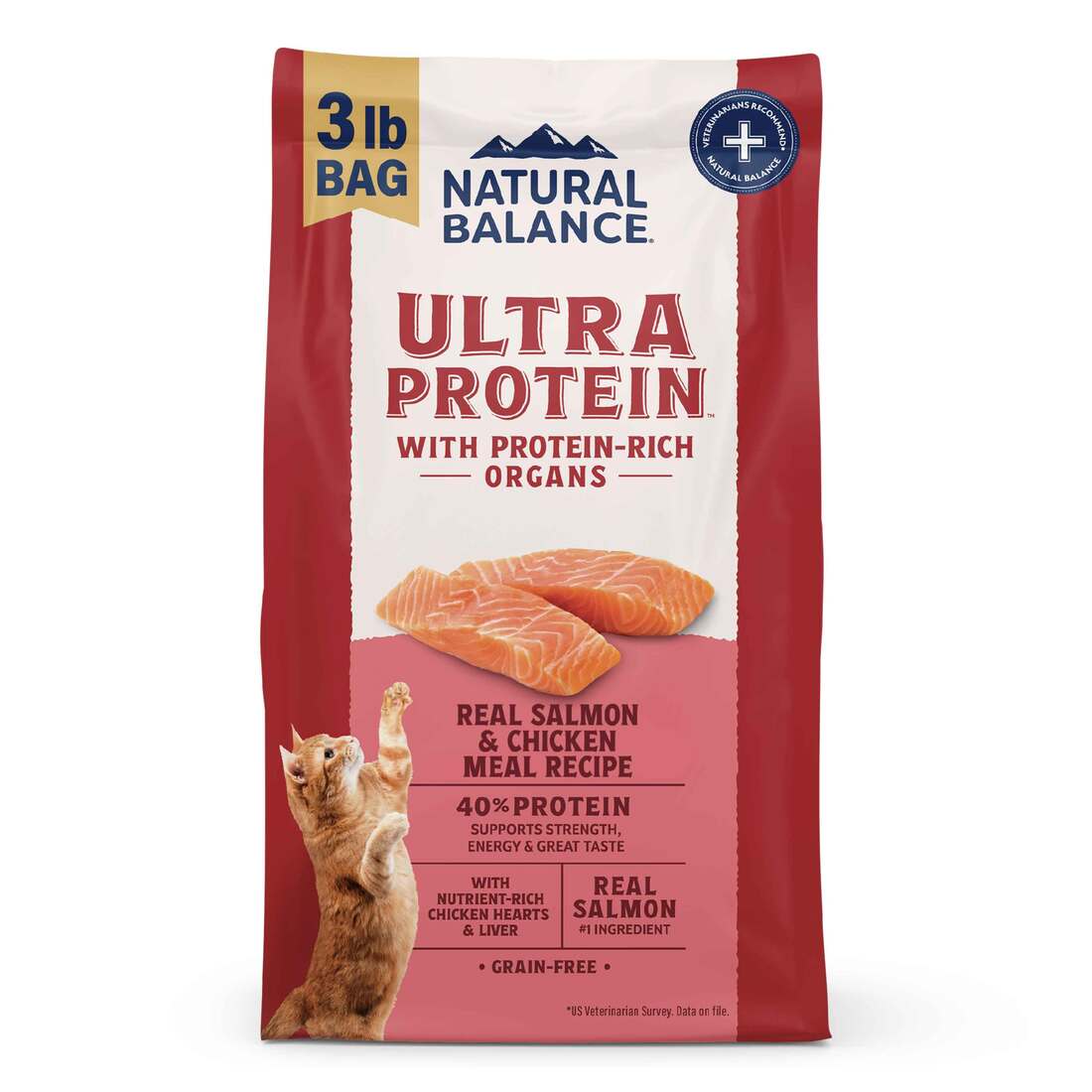 Natural Balance Ultra Protein Dry Cat Food, Real Salmon & Chicken Meal Recipe - Image 2