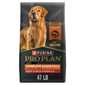 Purina Pro Plan High Protein Dog Food With Probiotics for Dogs, Shredded Blend Beef & Rice Formula