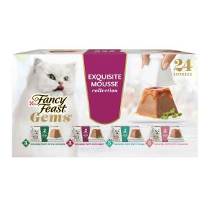 Fancy Feast Gems Pate Cat Food Exquisite Mousse Wet Cat Food Variety Pack - (12) 4 Ounce Boxes