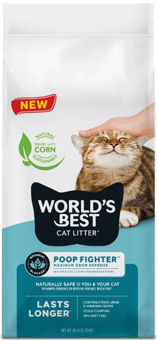 World's Best Cat Litter Poop Fighter Maximum Odor Defense, 28 Pounds