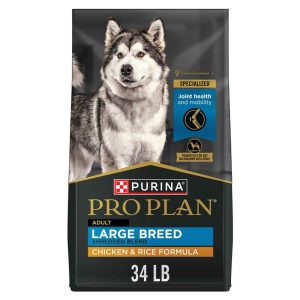 Purina Pro Plan Shredded Blend Large Breed Dry Dog Food, Chicken & Rice Formula - 34 Pound Bag