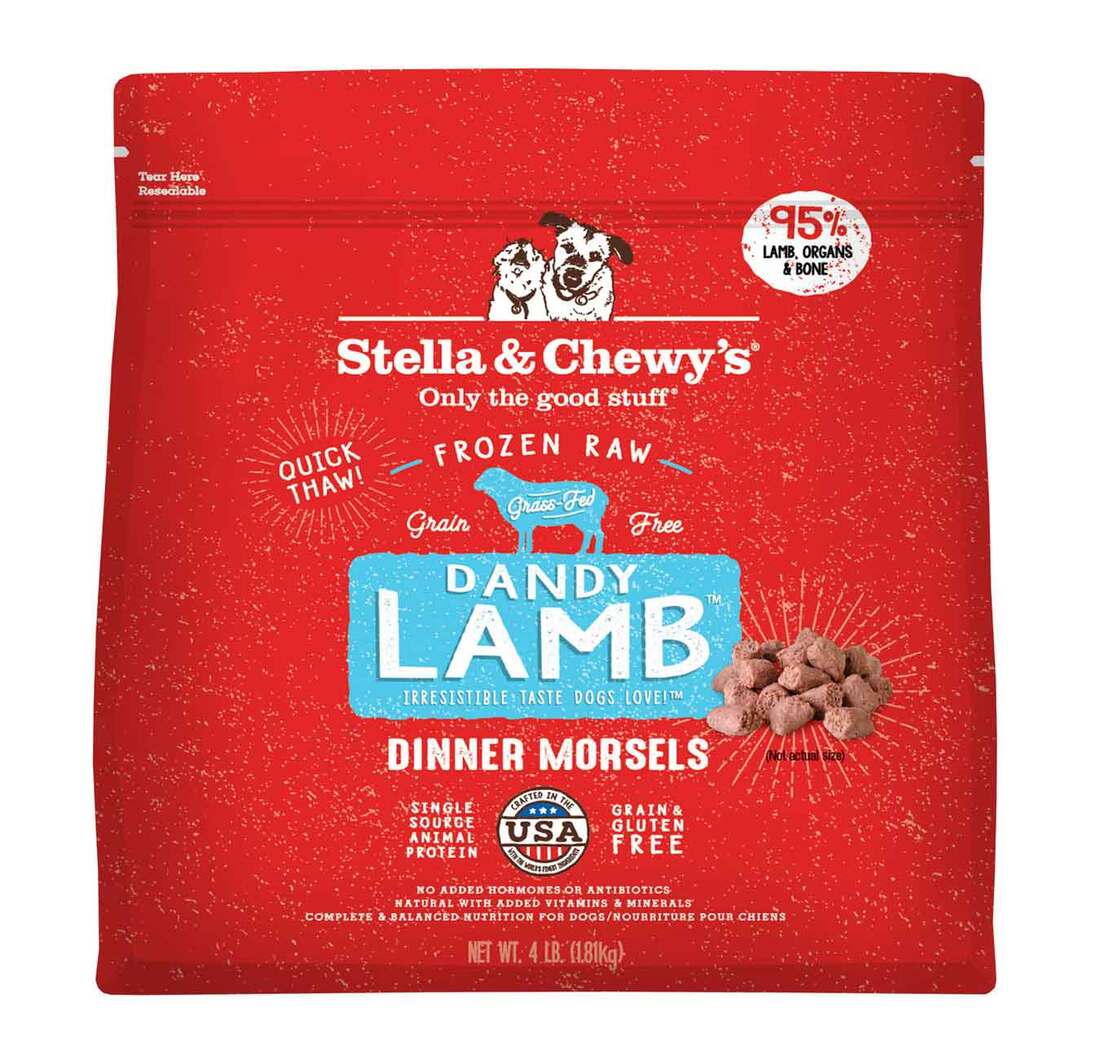 Stella & Chewys Dog Frozen Raw, Dandy Lamb Dinner Morsels, 4 Pounds - Not Available for Delivery
