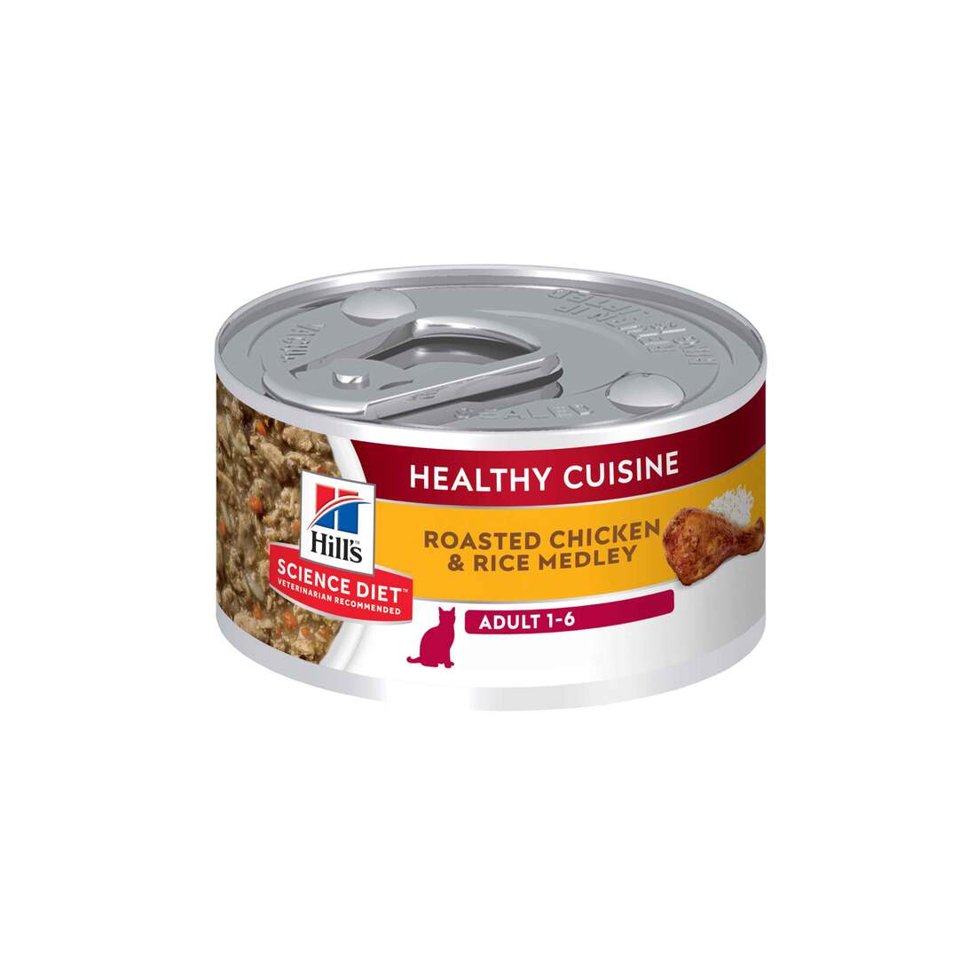 Hill's Science Diet Adult Healthy Cuisine Canned Cat Food, Roasted Chicken & Rice Medley, 2.8 Ounces