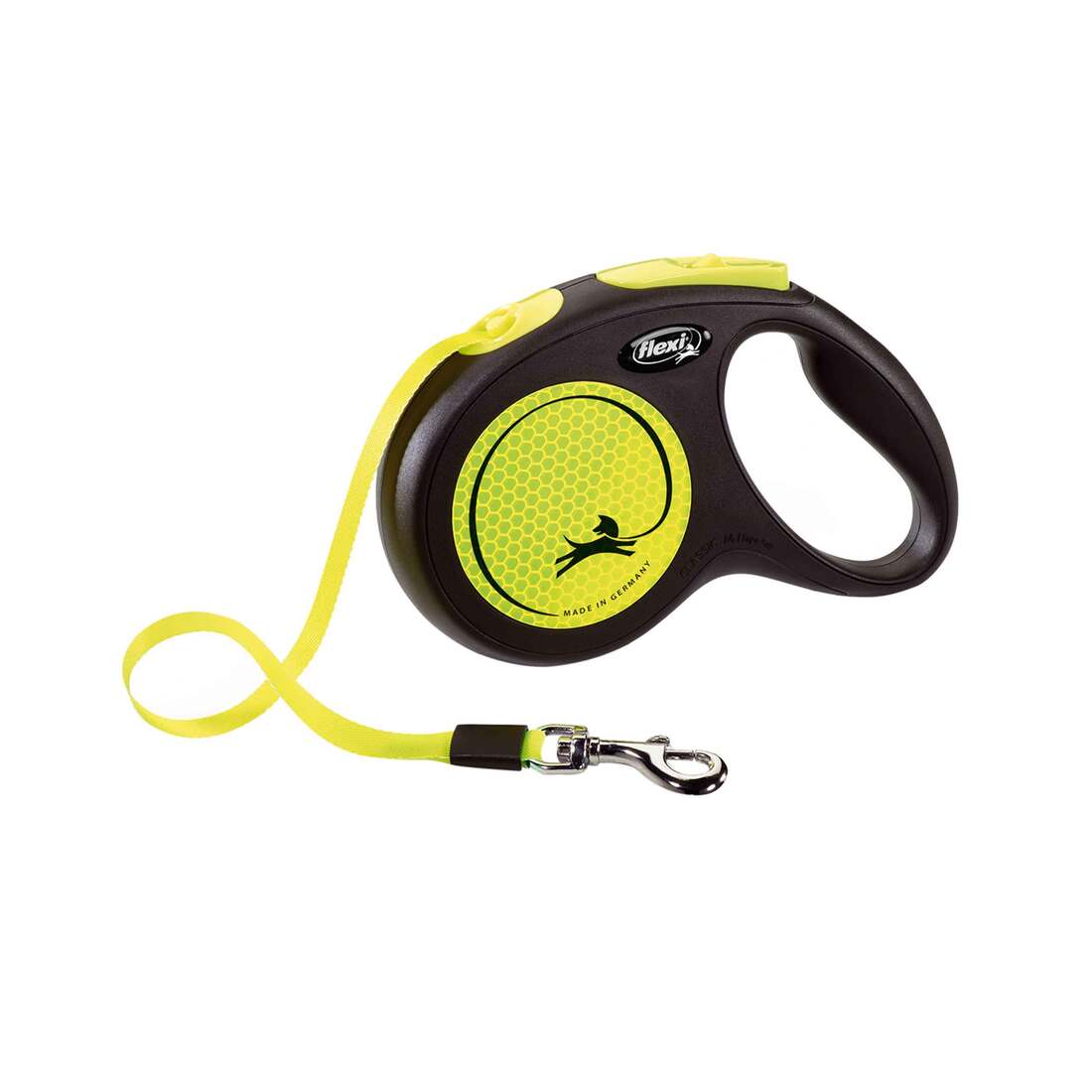 Flexi New Classic Neon Reflect M Tape, Black/Neon, 16 Feet
