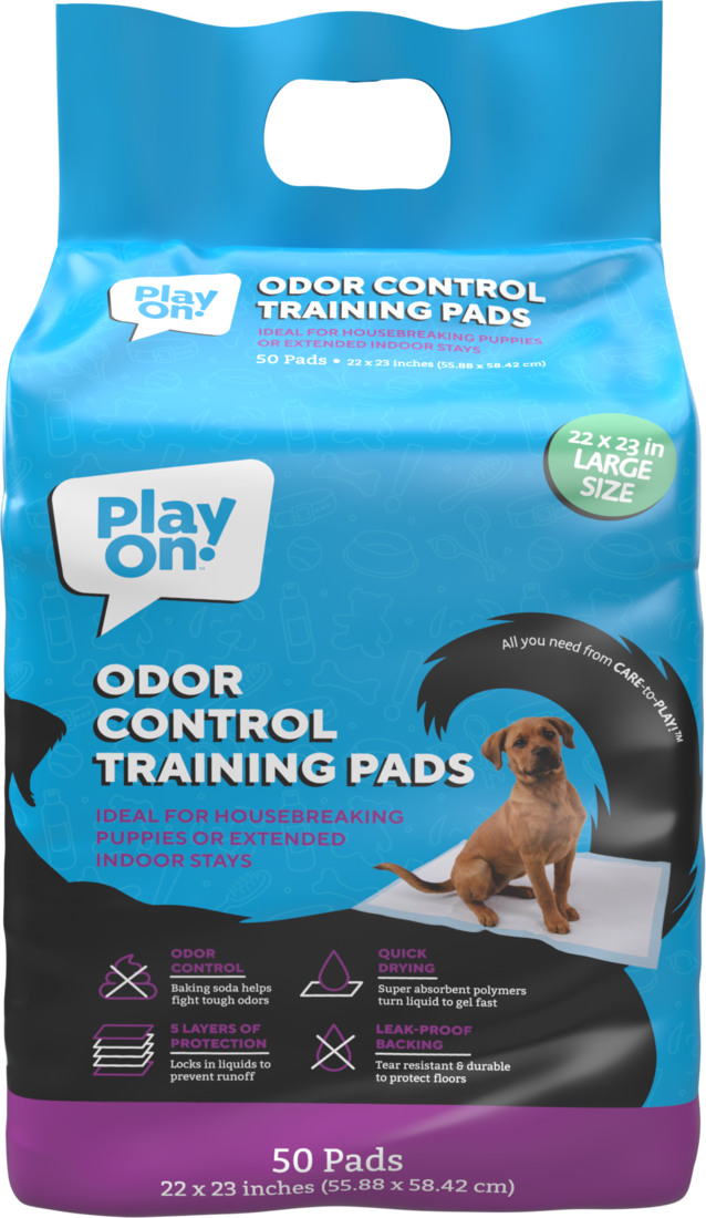 Play On Odor Control Training Pad, 50 Count, 22" x 23"