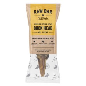 Vital Essentials Raw Bar Freeze Dried Raw Duck Head Dog Treat, 1 Ounces
