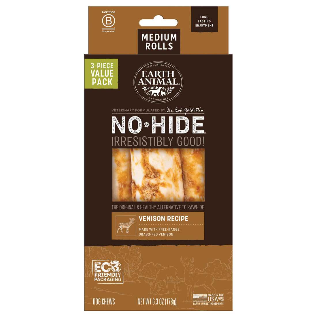 Earth Animal No-Hide Rolls Natural Rawhide Alternative Dog Chews