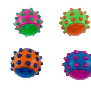 Play On Dog Toy, TPR Glow Squeak Ball, Assorted, 1 Each
