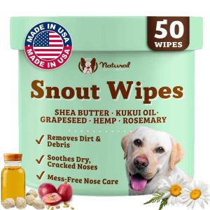 Natural Dog Company Snout Wipes, 50 Count Jar
