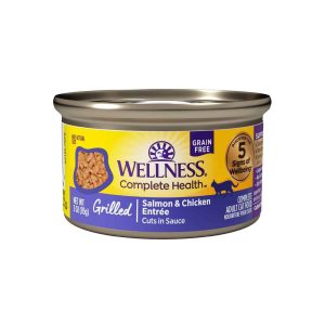 Wellness Complete Health Grilled, Adult Natural Grain-Free Wet Cat Food, Salmon and Chicken Entr??e R