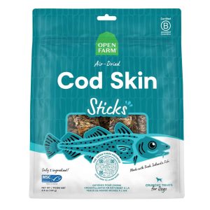 Open Farm Air Dried Crunchy Sticks Dog Treat, Cod Skins, 4.9 Ounces