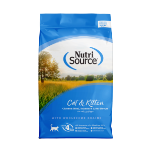 NutriSource Cat & Kitten Chicken, Salmon & Liver Dry Cat Food, 4 Pounds