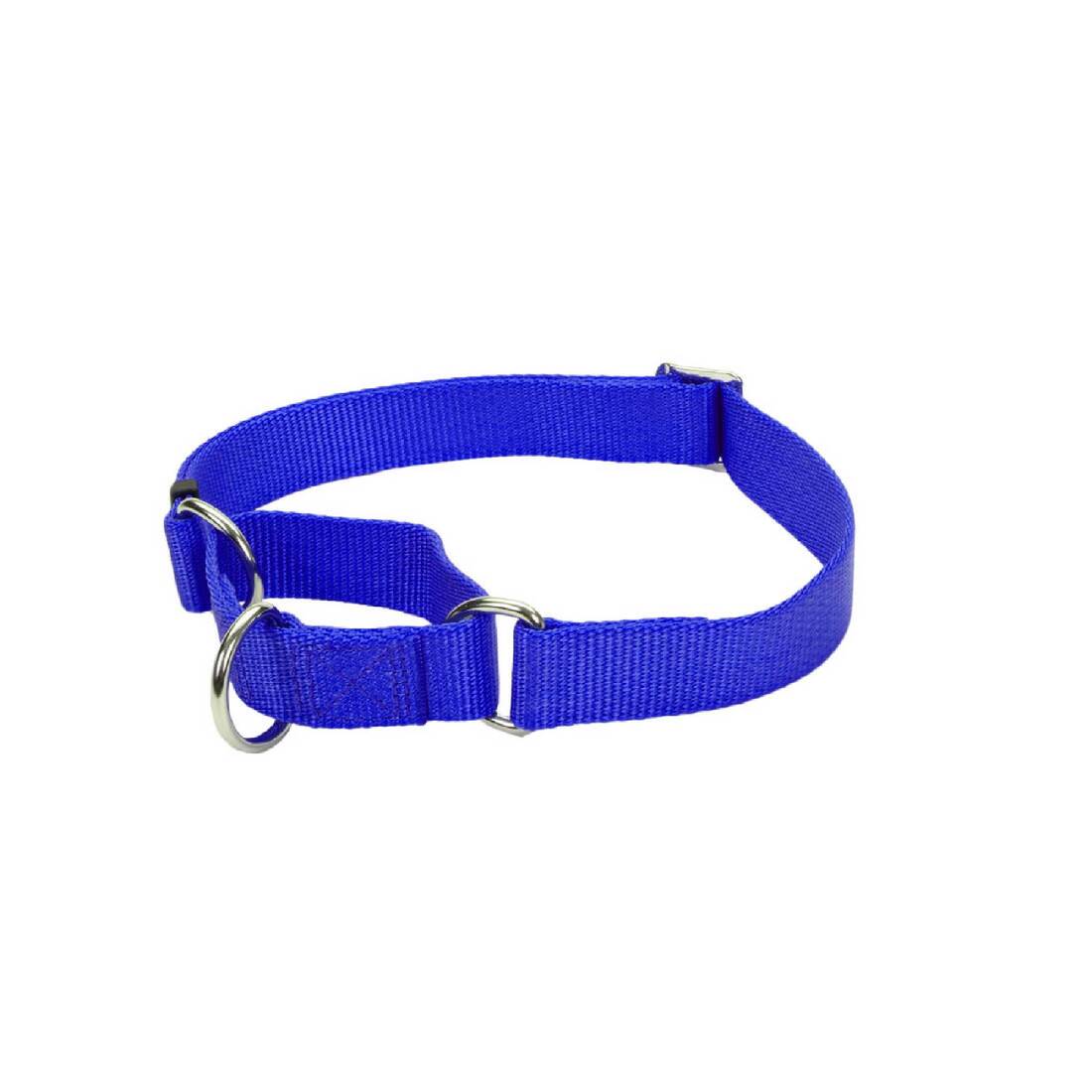 No! Slip® Martingale Adjustable Dog Collar, Blue, 3/4" x 14"-20"
