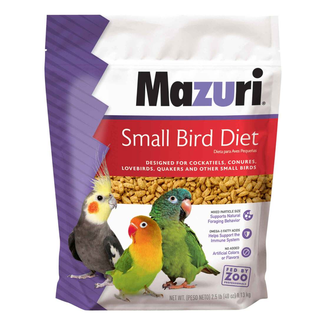 Mazuri Small Bird Diet Bird Food, 2.5 Pounds