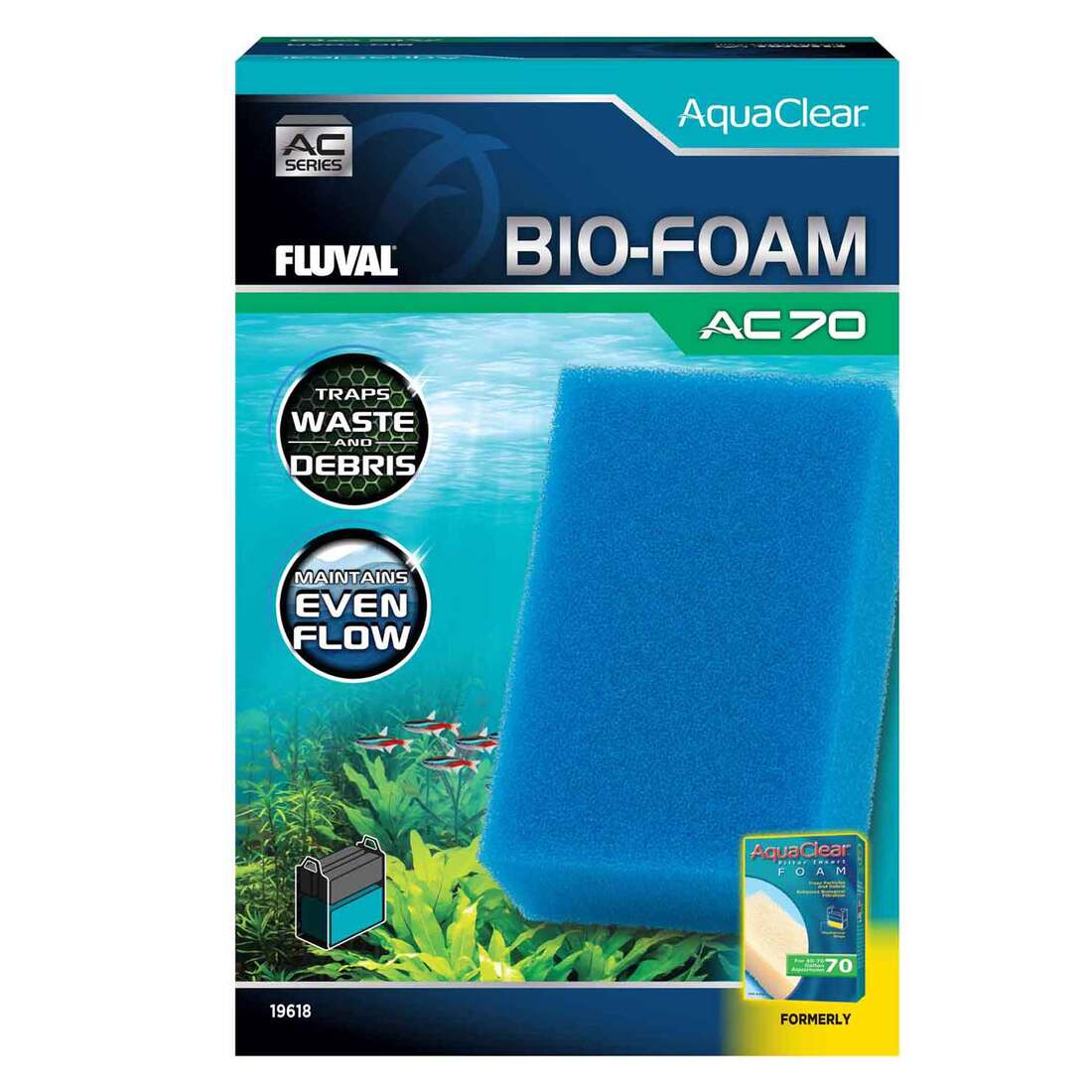Fluval AC70 Foam Filter Insert, Blue, 1 Pack