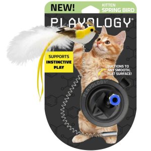 Playology Suction Cup Spring Bird Cat Toy