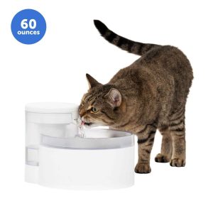 PetSafe Outlast Pumpless Dog/Cat Pet Fountain, 60 Ounces, White