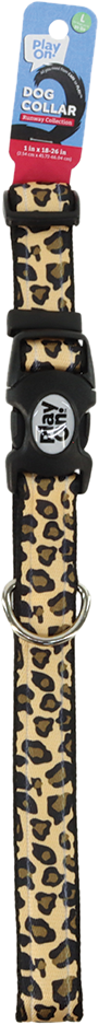 Play On Puffy Dog Collar, Leopard Print - Image 4