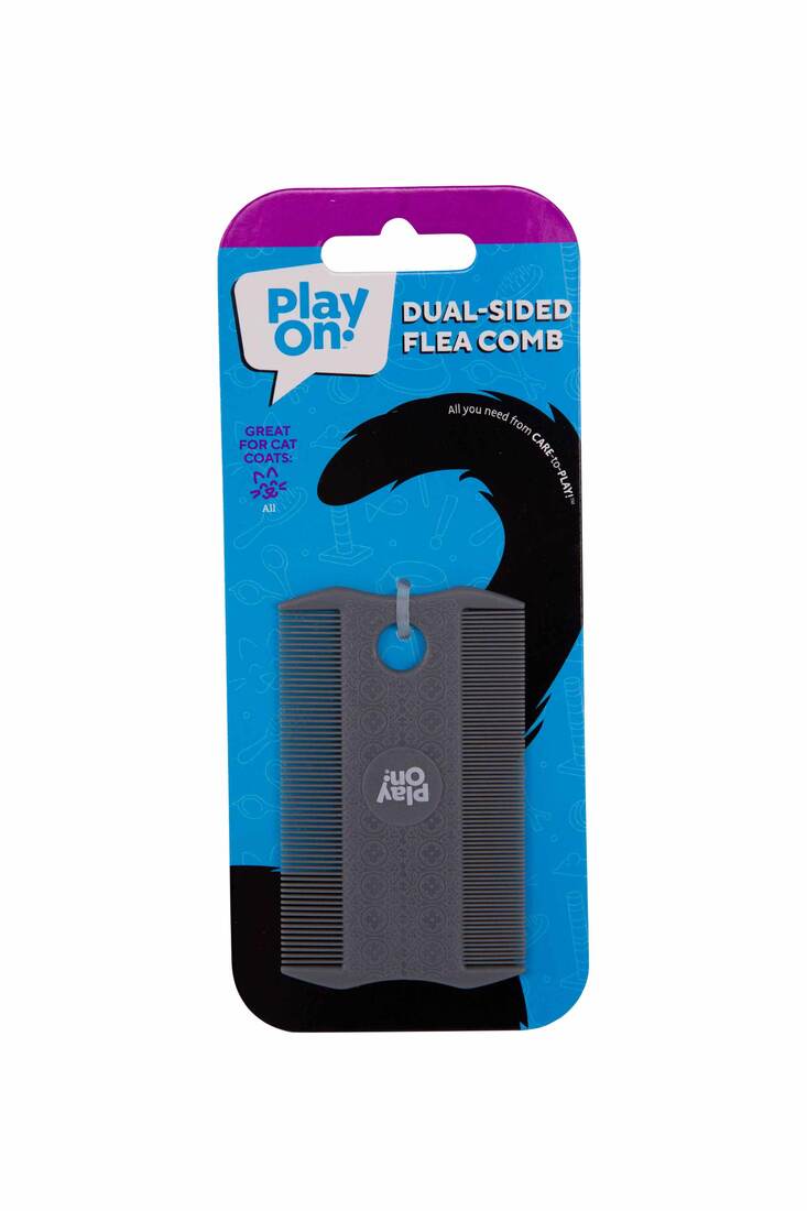 Play On Dual Sided Flea/Dust Comb for Cats