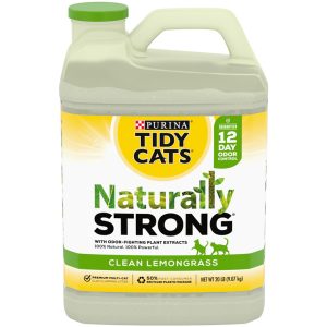 Purina Tidy Cats Clay, Clumping, Multi Cat Litter, Naturally Strong Clean Lemongrass Scent - 20 Poun