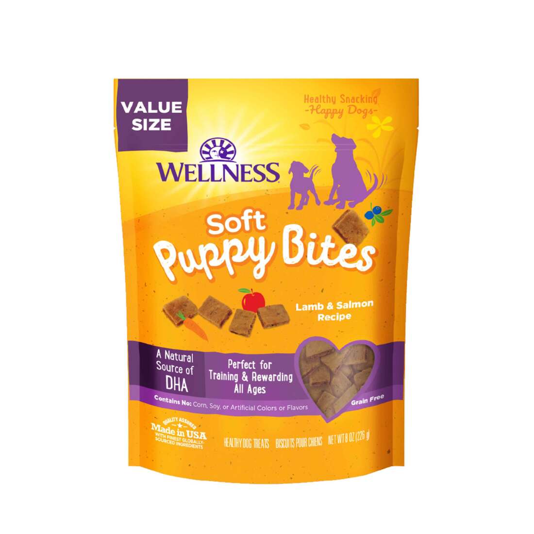 Wellness Soft Puppy Bites Lamb & Salmon Dog Treats, 8 Ounce Bag