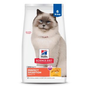 Hill's Science Diet Adult 7+ Perfect Digestion Chicken, Barley & Whole Oats Recipe Dry Cat Food, 6 P