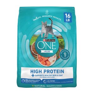 Purina ONE Plus High Protein Dry Cat Food, Salmon and Ocean Whitefish